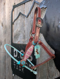 Saddle tan hybrid halter